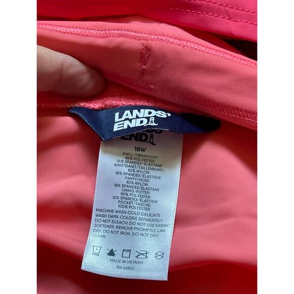 Lands' End Chlorine Resistant High Neck Zip Front Racerback Tankini Short Set - Picture 4 of 8